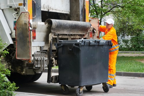 Professional waste removal team at work